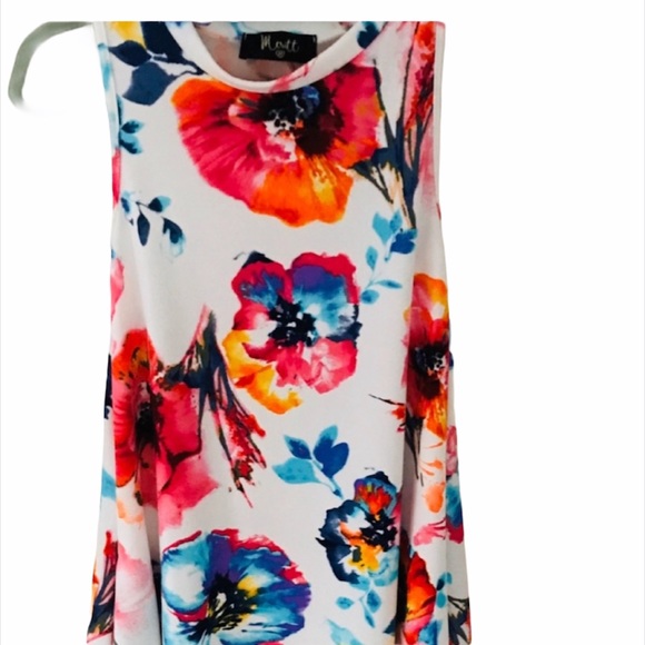 🎉HP 6/17🎉Merrit Size M White Floral Shift Dress Pockets - Picture 2 of 5